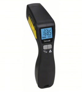 TAYLOR 9523 Infrared Thermometer (Non-Contact IR Temperature Gun, Fixed Emissivity 0.95, Full-Size Digital Thermometer)