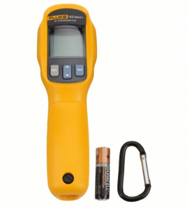 FLUKE 62 MAX Infrared Thermometer (Non-Contact IR Temperature Gun, Avg/Min/Max/Diff Modes, Adjustable Emissivity 0.10–1.00)