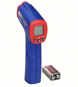 WESTWARD 28AF72 Infrared Thermometer (Non-Contact IR Temperature Gun, Adjustable Emissivity 0.10–1.00, Down to -4°F, Full-Size Handheld)