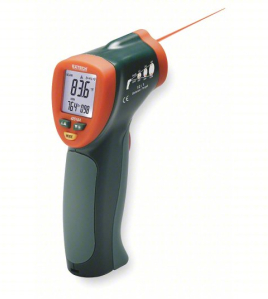 EXTECH 42510A-NIST Infrared Thermometer (Non-Contact IR Temperature Gun, Max/Min Tracking, Adjustable Emissivity 0.10–1.00, NIST Certified, CE)
