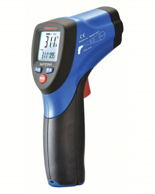 WESTWARD 54TZ29 Infrared Thermometer (Non-Contact IR Temperature Gun, Avg/Min/Max/Diff Modes, Fixed Emissivity 0.95, Down to -58°F)