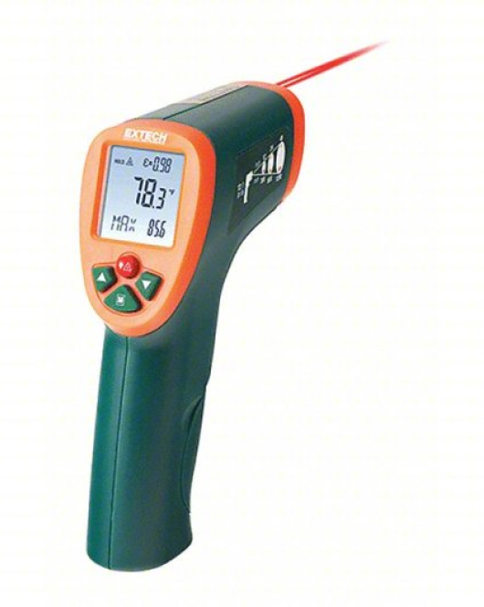 EXTECH IR270 Infrared Thermometer (Non-Contact IR Gun, Avg/Min/Max/Diff Modes, Adjustable Emissivity 0.10–1.00, Down to -4°F)