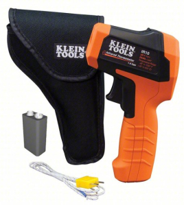 Klein Tools IR10 Infrared Thermometer with Adjustable Emissivity (0.10–1.00) – Max/Min/Average/Difference Temperature Measurement