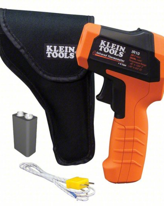 Klein Tools IR10 Infrared Thermometer with Adjustable Emissivity (0.10–1.00) – Max/Min/Average/Difference Temperature Measurement Klein Tools IR10 Infrared Thermometer with Adjustable Emissivity (0.10–1.00) – Max/Min/Average/Difference Temperature Measurement