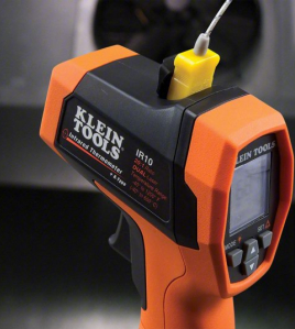 Klein Tools IR10 Infrared Thermometer with Adjustable Emissivity (0.10–1.00) – Max/Min/Average/Difference Temperature Measurement