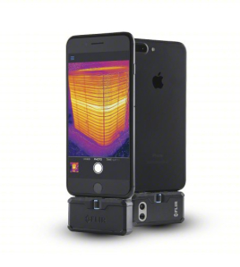 FLIR IR Smart Phone Thermal Imaging Adapter (-4°F to 752°F, 50° x 43° FOV, Adjustable Emissivity Mobile IR Camera)