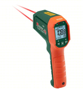 EXTECH IR320-NIST Infrared Thermometer (Non-Contact IR Temperature Gun, Max/Min Modes, Adjustable Emissivity 0.10–1.00, Mini Body, NIST Certified)