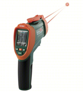 EXTECH VIR50 Video Infrared Thermometer (Non-Contact IR Temperature Gun with Video Capture, Avg/Min/Max/Diff Modes, Adjustable Emissivity 0.10–1.00, Down to -58°F)